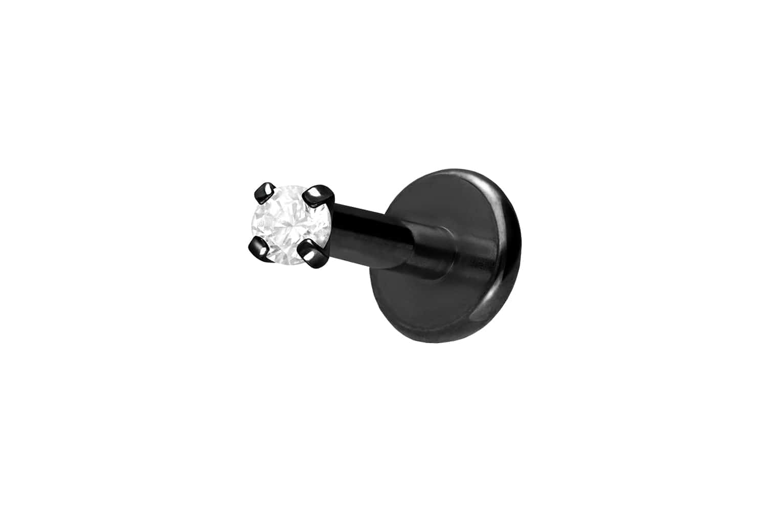 Titan Labret Piercing mit Innengewinde EINGEFASSTER KRISTALL